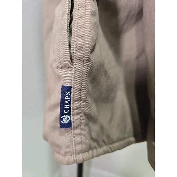 Chaps Ralph Lauren Canvas Chore Jacket Barn Coat Beige 3XT Plaid Flannel Lined